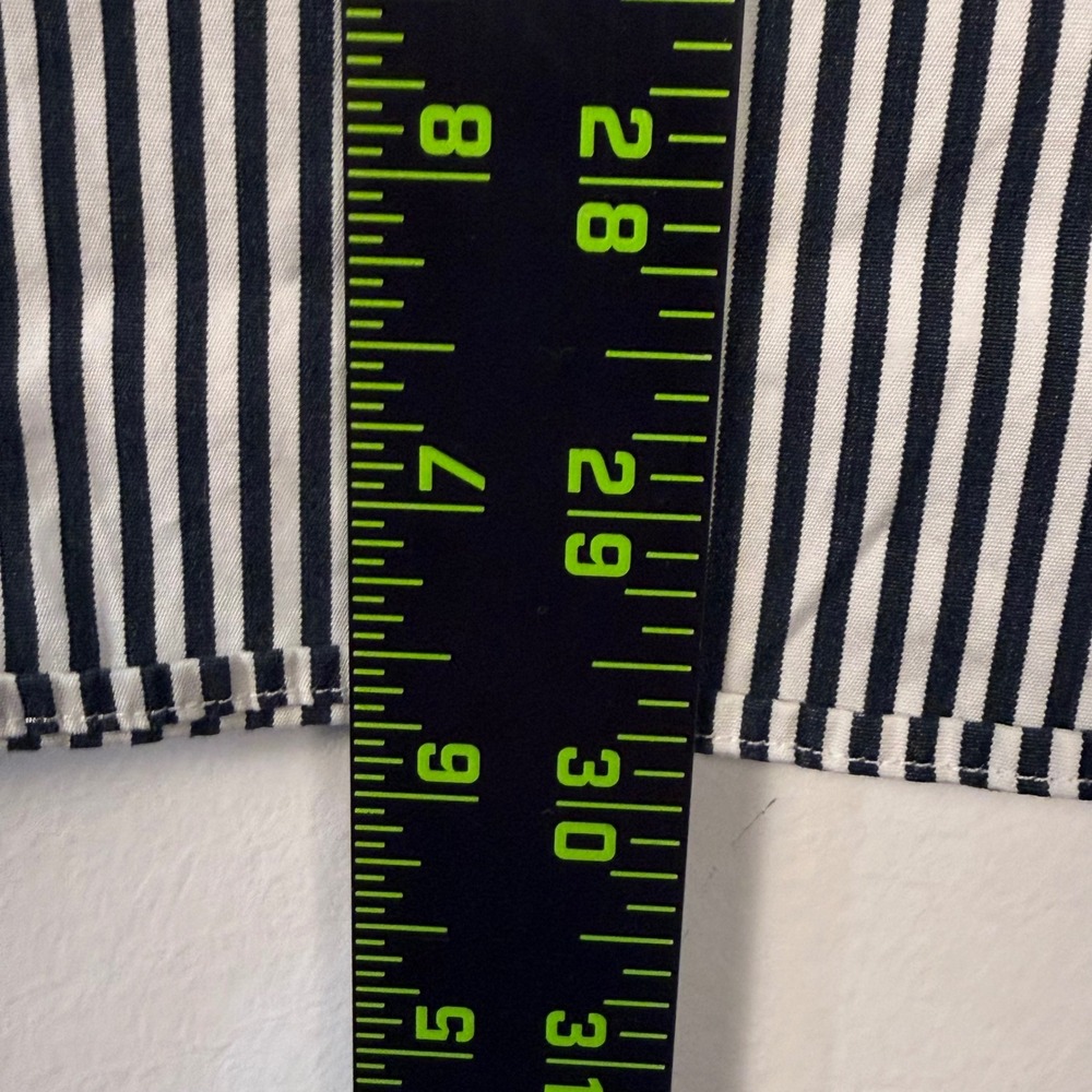 Vintage Ralph Lauren Button Down Shirt Men Large Black White Striped Custom Fit - Picture 9 of 10
